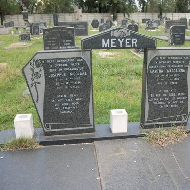 MEYER Josephus Nicolaas 1915-1996 &amp; Martha Magdalena 1913-1985