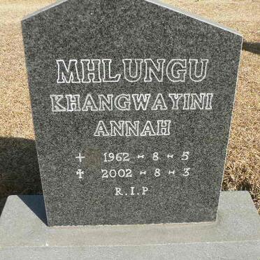 MHLUNGU Khangwayini Annah 1962-2002