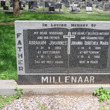MILLENAAR Abraham Johannes 1907-1979 &amp; Johanna Dorothea Maria 1904-1982