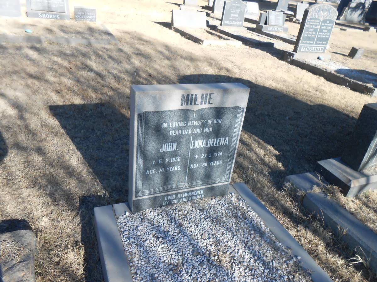 MILNE John 1956 &amp; Emma Helena -1974