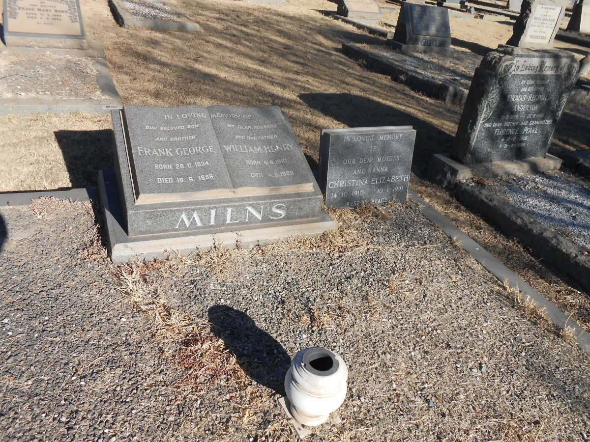 MILNS William Henry 1910-1969 :: MILNS Frank George 1934-1954 :: MILNS Christina Elizabeth 1910-1991