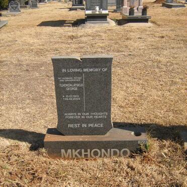 MKHONDO Tlhokoalatsele George 1913-2003