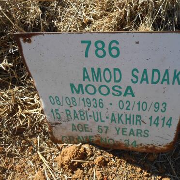 MOOSA Mohamed Sadak 1936-1993