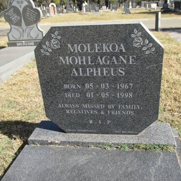 MOLEKOA Mohlagane Alpheus 1967-1998