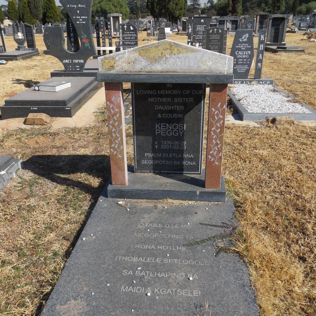 MODAKGOTLA Kenosi Peggy 1939-2001