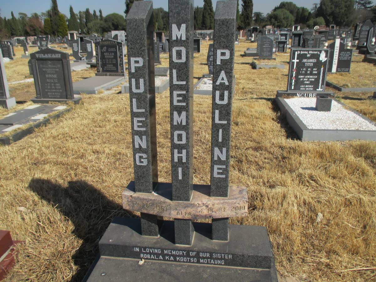 MOLEMOHI Puleng Pauline 1953-2000