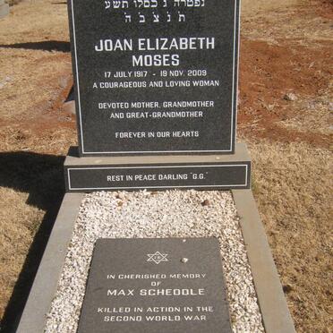 MOSES Joan Elizabeth 1917-2009 :: SCHEDDLE Max