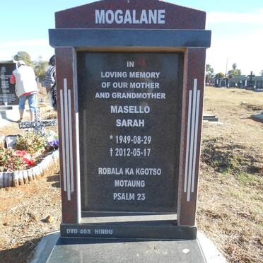MOGALANE Masello Sarah 1949-2012