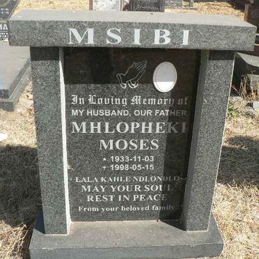 MSIBI Mhlopheki Moses 1933-1998