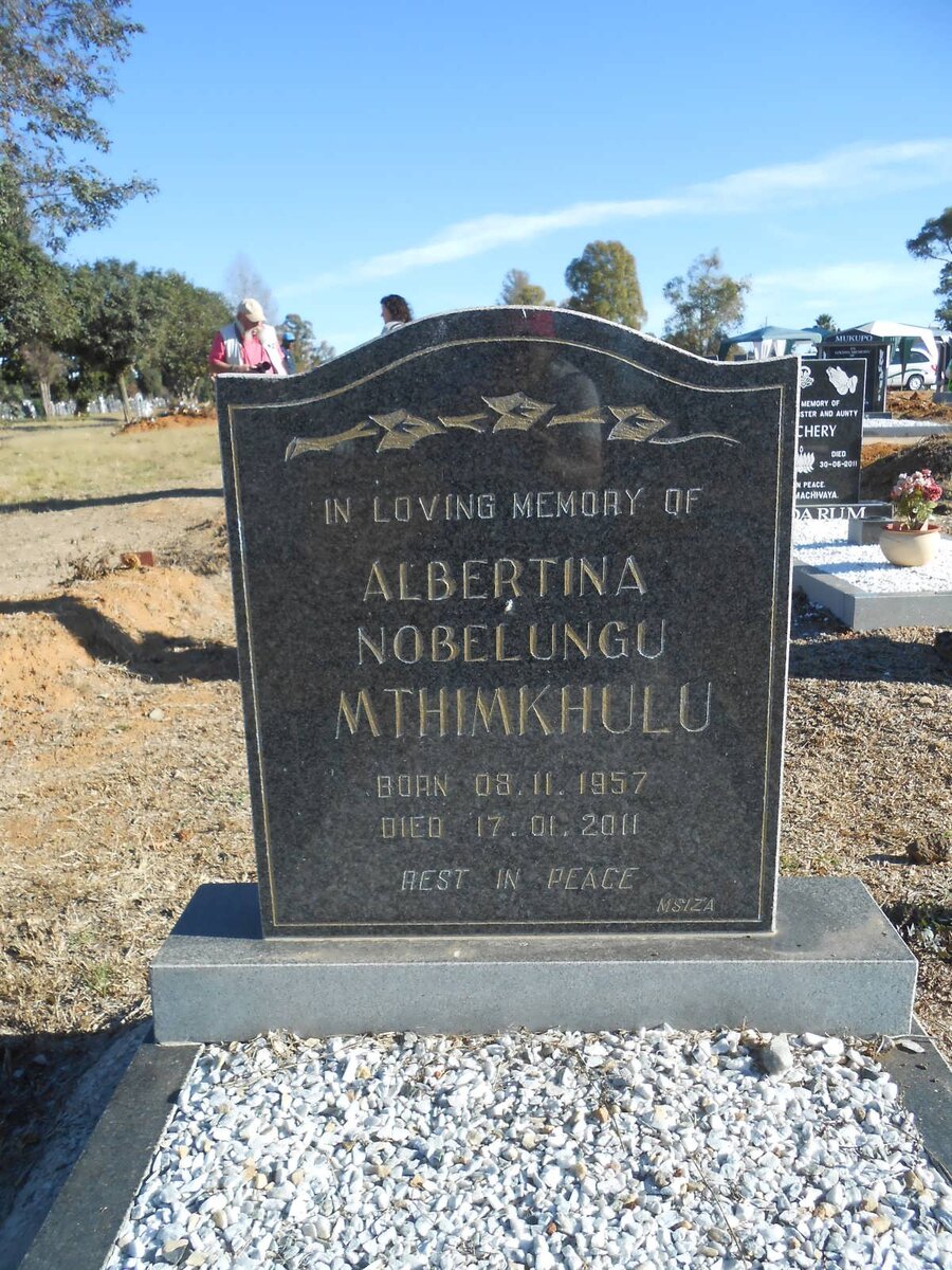 MTHIMKHULU Albertina Nobelungu 1957-2011