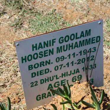 MUHAMMED Hanif Goolam Hoosen 1943-2012