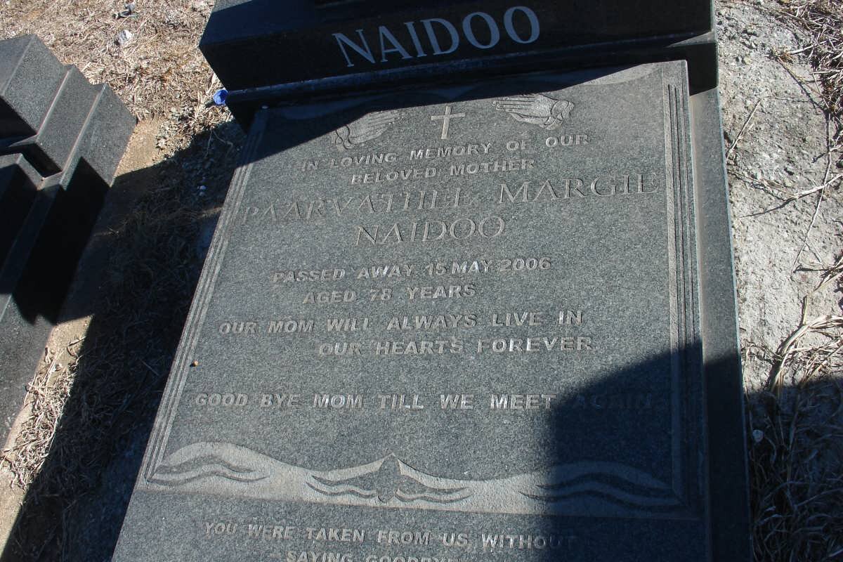 NAIDOO Marimuthu 1924-1995 &amp; Paarvathee Margie -2006