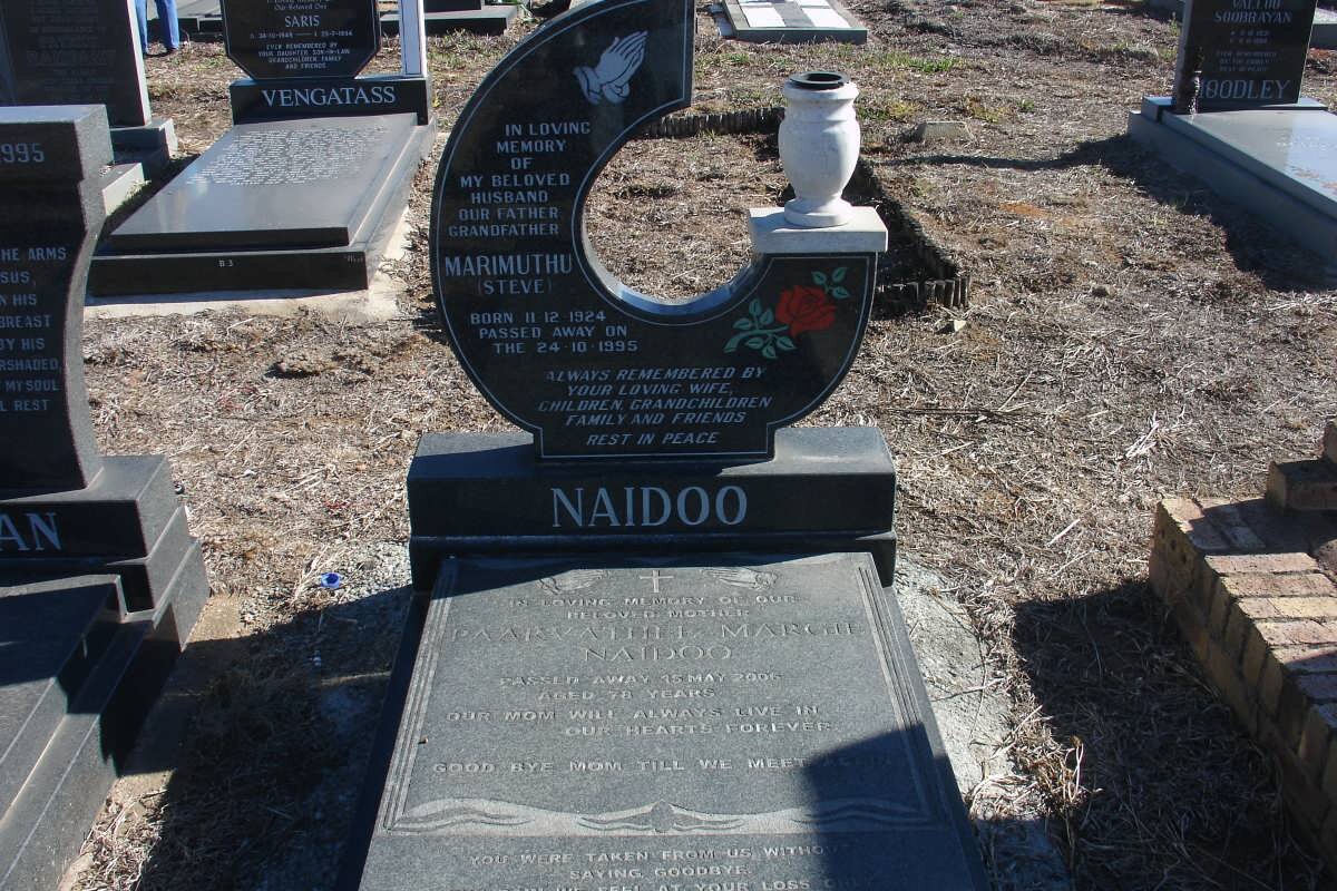 NAIDOO Marimuthu 1924-1995 &amp; Paarvathee Margie -2006
