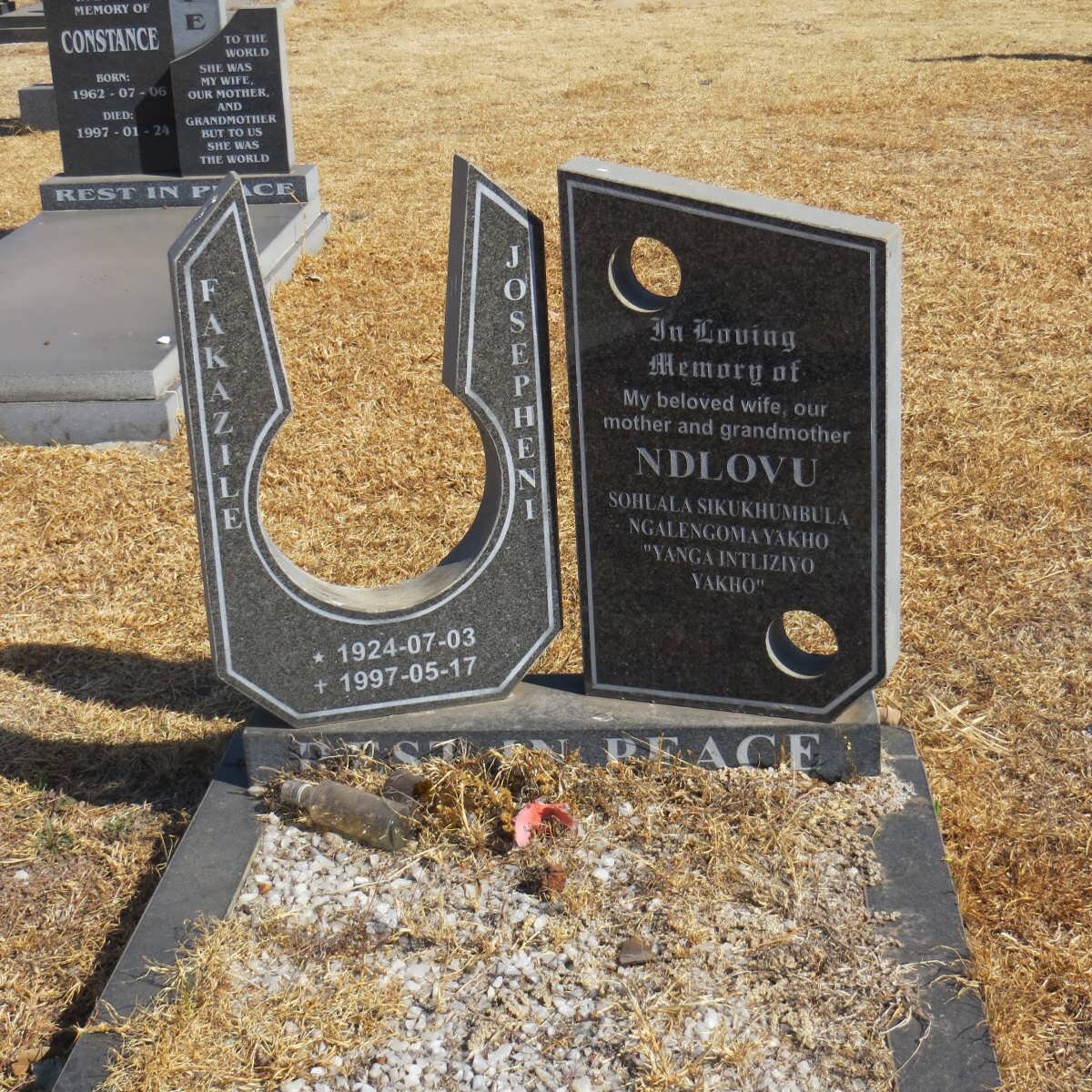 NDLOVU Fakazile Josepheni 1924-1997