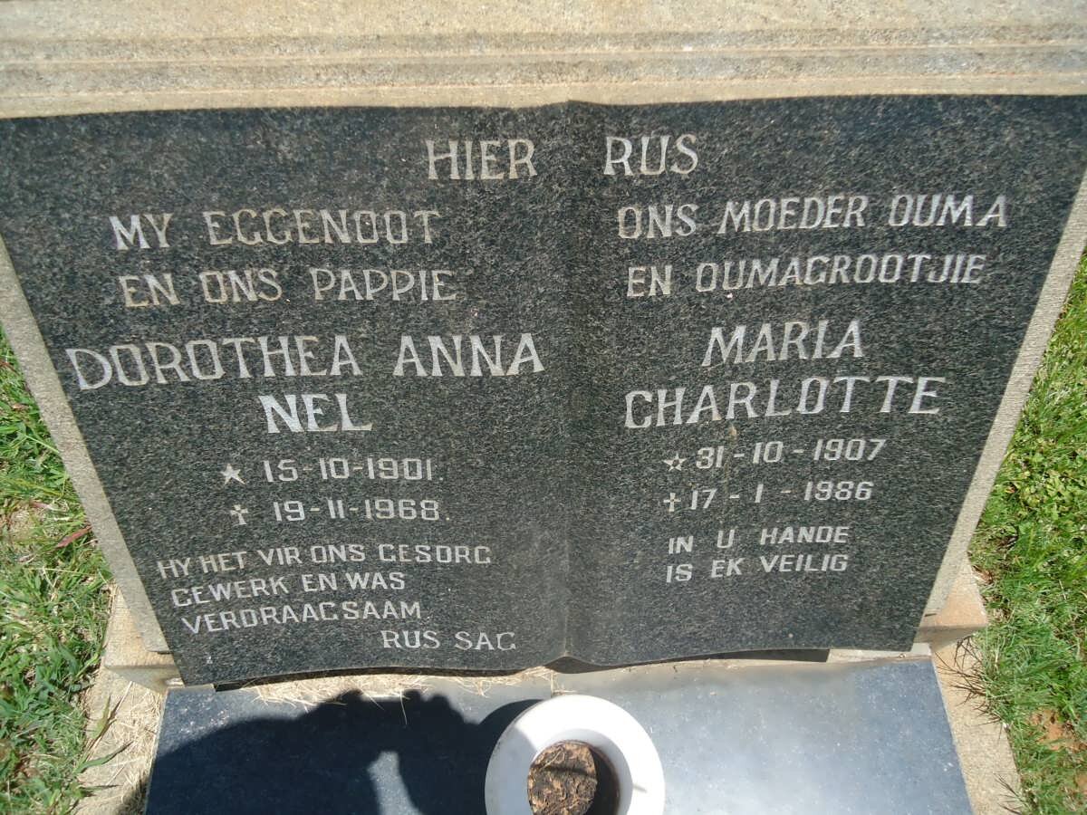 NEL Dorothea Anna 1901-1968 &amp; Maria Charlotte 1907-1986