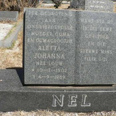 NEL Aletta Johanna nee LOUW 1902-1989