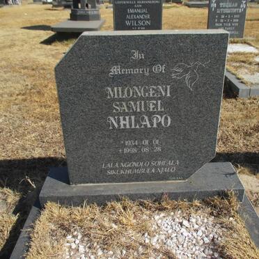 NHLAPO Mlongeni Samuel 1934-1998