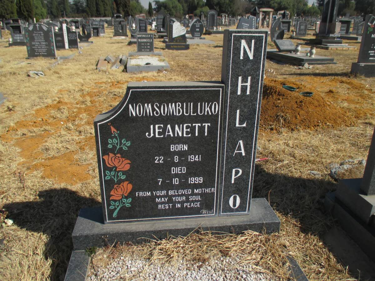 NHLAPO Nomsombuluko Jeanett 1941-1999
