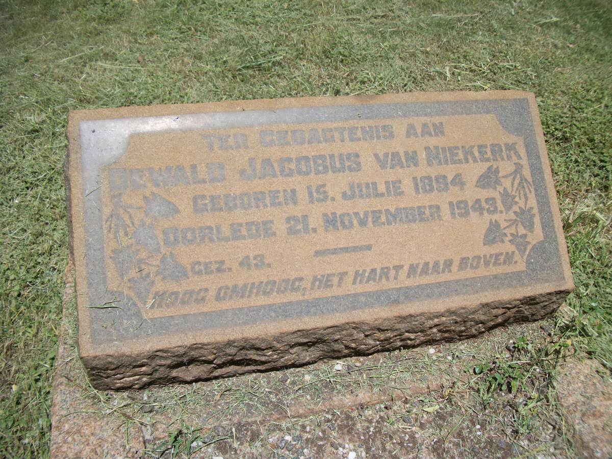 NIEKERK Dewald Jacobus, van 1894-1943