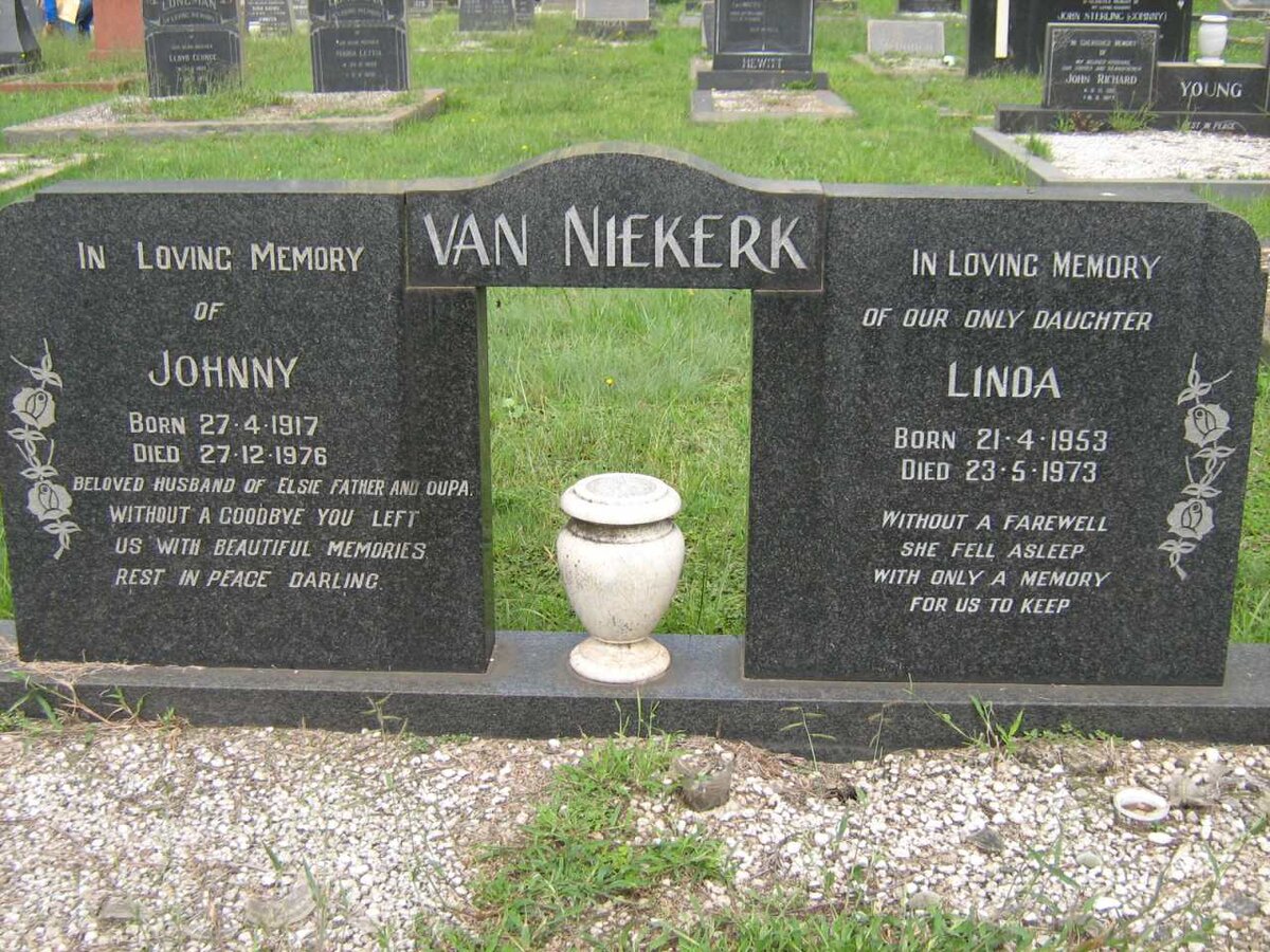 NIEKERK Johnny, van 1917-1976 :: VAN NIEKERK Linda 1953-1973