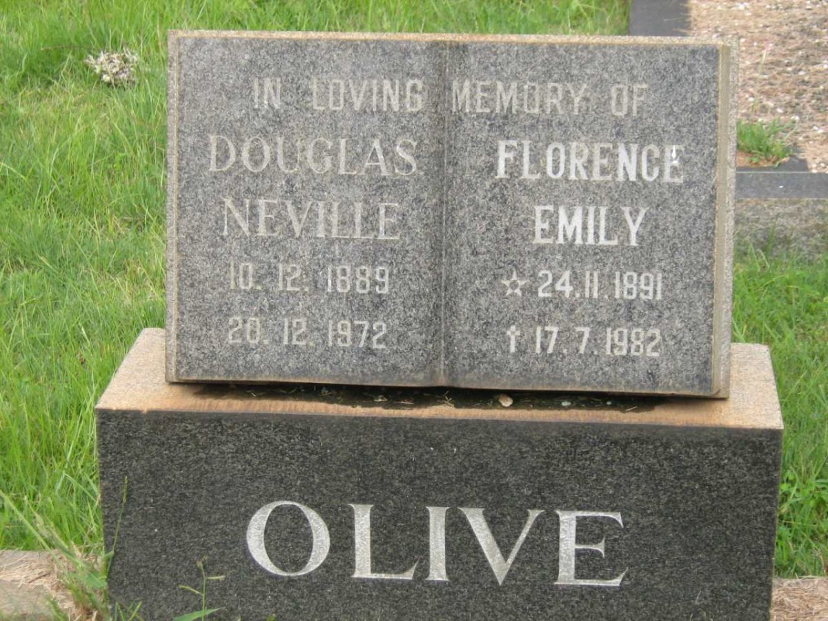 OLIVE Douglas Neville 1889-1972 &amp; Florence Emily 1891-1982