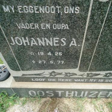 OOSTHUIZEN Johannes A. 1925-1977