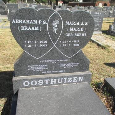 OOSTHUIZEN Abraham P.S. 1916-2003 &amp; Maria J.S. SWART 1917-2008