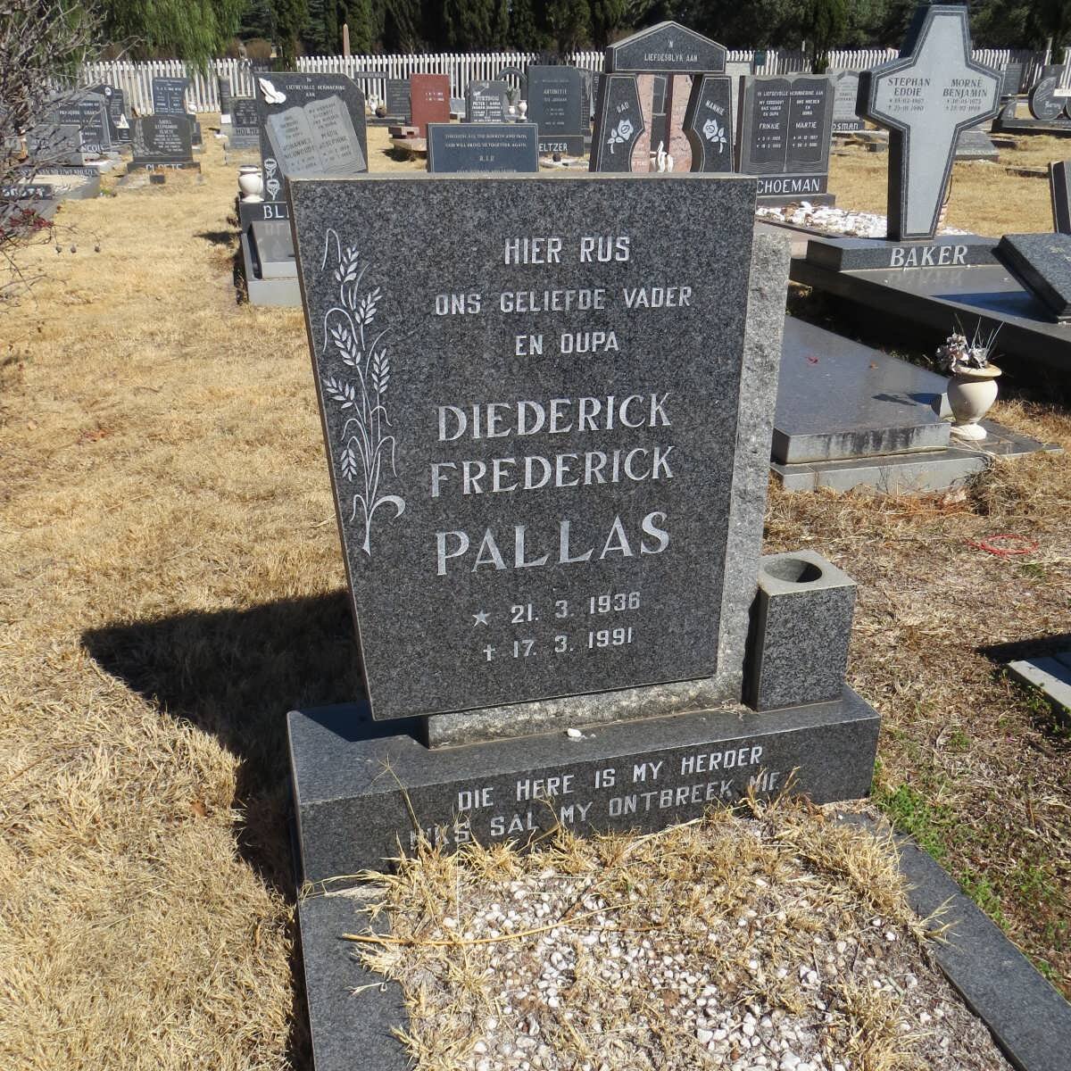 PALLAS Diederick Frederick 1936-1991