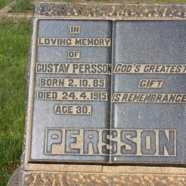 PERSSON Gustav 1885-1915