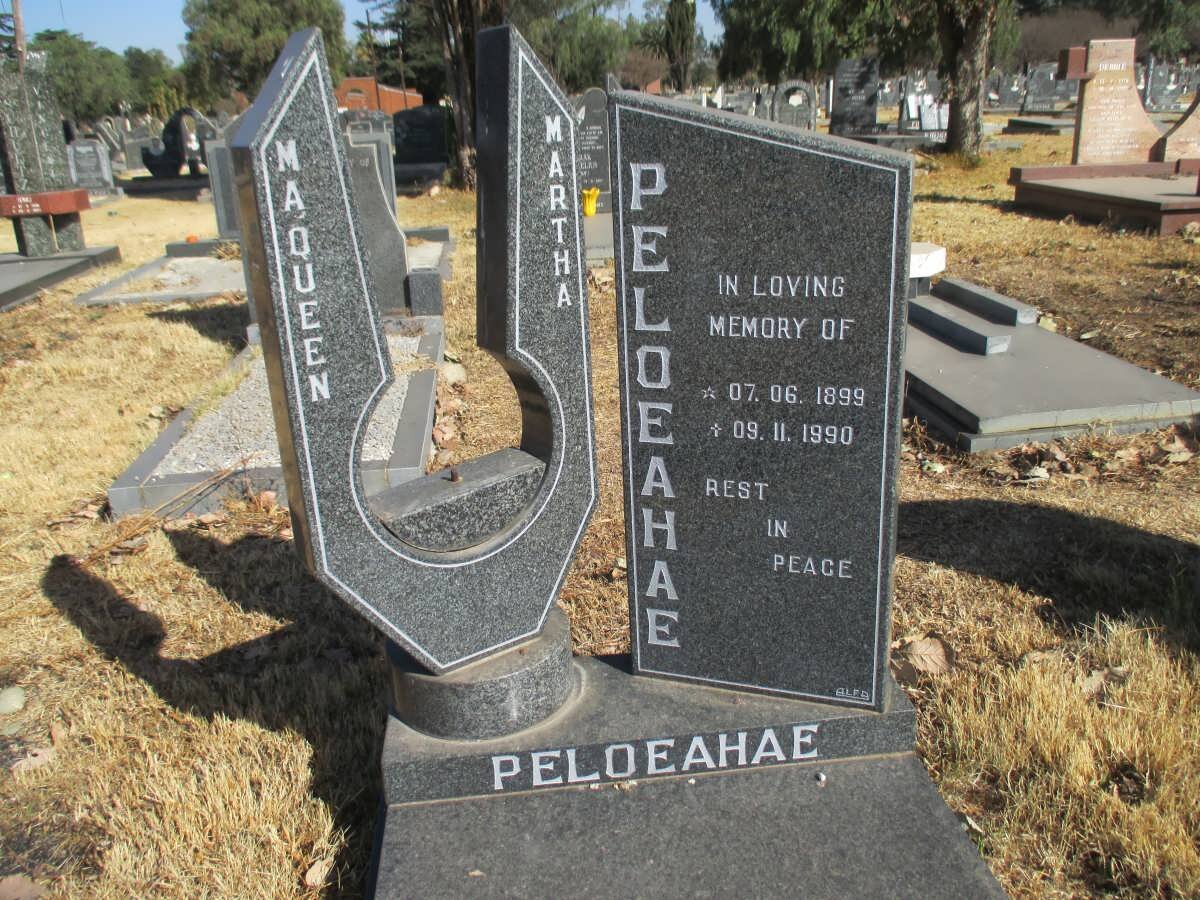 PELOEAHAE Maqueen Martha 1899-1990