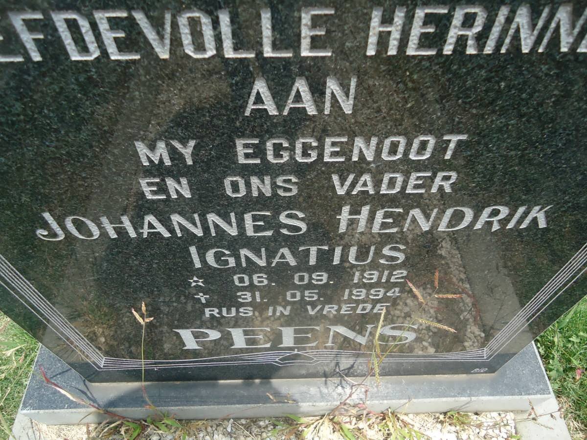 PEENS Johannes Hendrik Ignatius 1912-1994