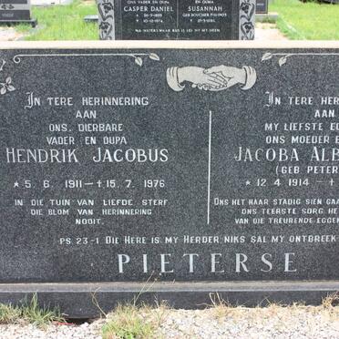 PIETERSE Hendrik Jacobus 1911-1976 &amp; Jacoba Albertina PETERSEN 1914-1975