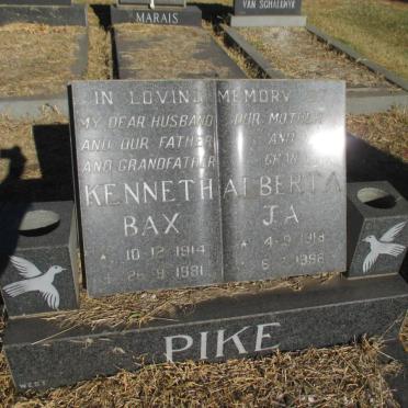PIKE Kenneth Bax 1914-1981 &amp; Alberta J.A. 1918-1996