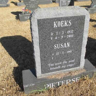PIETERSE Koeks 1932-2005 &amp; Susan 1941-