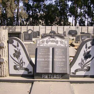 PIETERSE Johan Christiaan Adriaan Jacobus 1896-1972 &amp; Elizabeth Magdalena 1895-1984