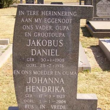 PIETERSE Jakobus Daniel 1908-1976 &amp; Johanna Hendrika 1923-2004