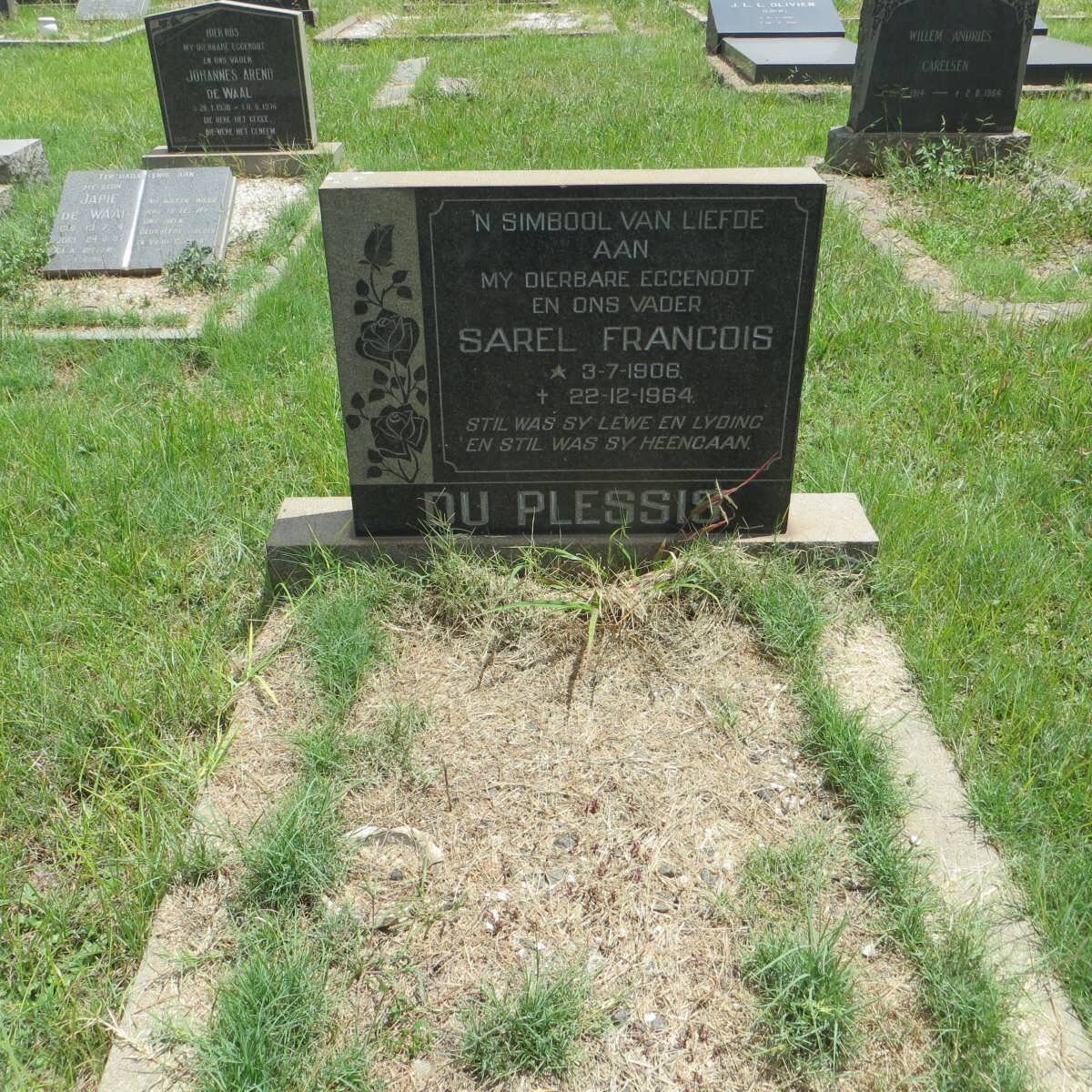 PLESSIS Sarel Francois, du 1906-1964