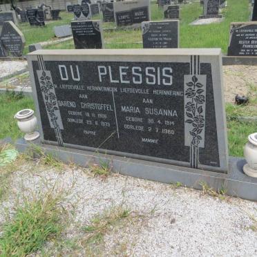 PLESSIS Barend Christoffel, du 1906-1973 &amp; Maria Susanna 1914-1980
