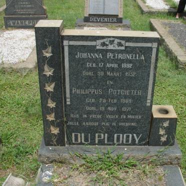 PLOOY Philippus Potgieter, du 1888-1971 Johanna Petronella 1892-1952