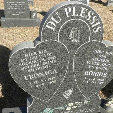 PLESSIS Ronnie, du 1939-2008 &amp; Fronica 1932-1999