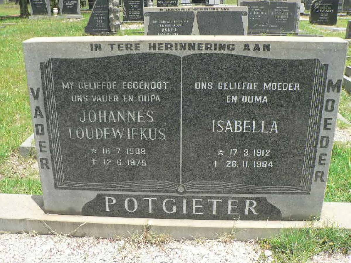 POTGIETER Johannes Loudewiekus 1908-1975 &amp; Isabella 1912-1984