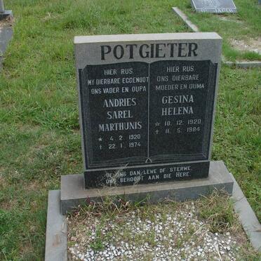 POTGIETER Andries Marthunis 1920-1974 &amp; Gesina Helena 1920-1984