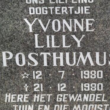 POSTHUMUS Yvonne Lilly 1980-1980
