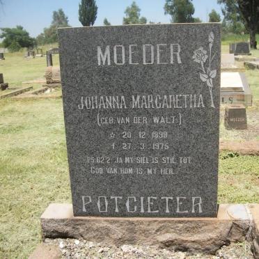 POTGIETER Lukas Johannes 1889-1952 &amp; Johanna Margaretha  VAN DER WALT 1899-1975