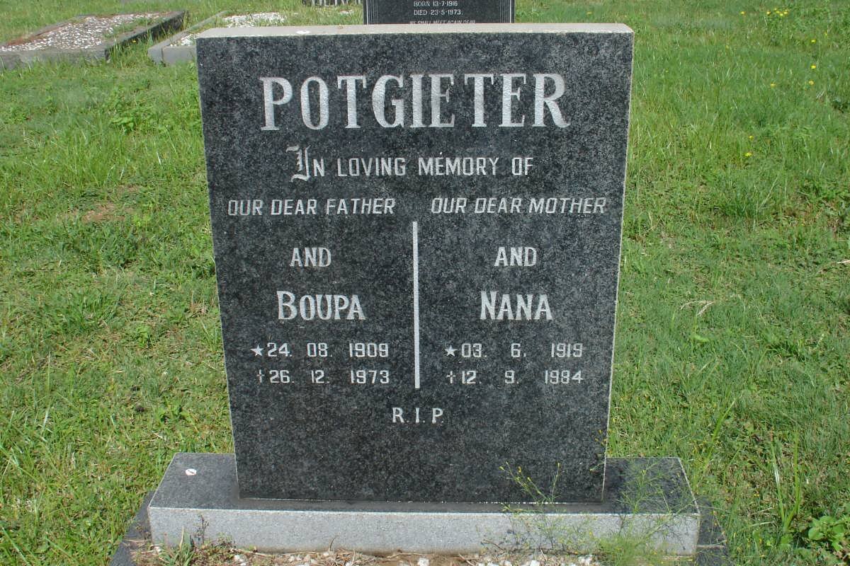 POTGIETER Boupa 1909-1973 &amp; Nana 1919-1994