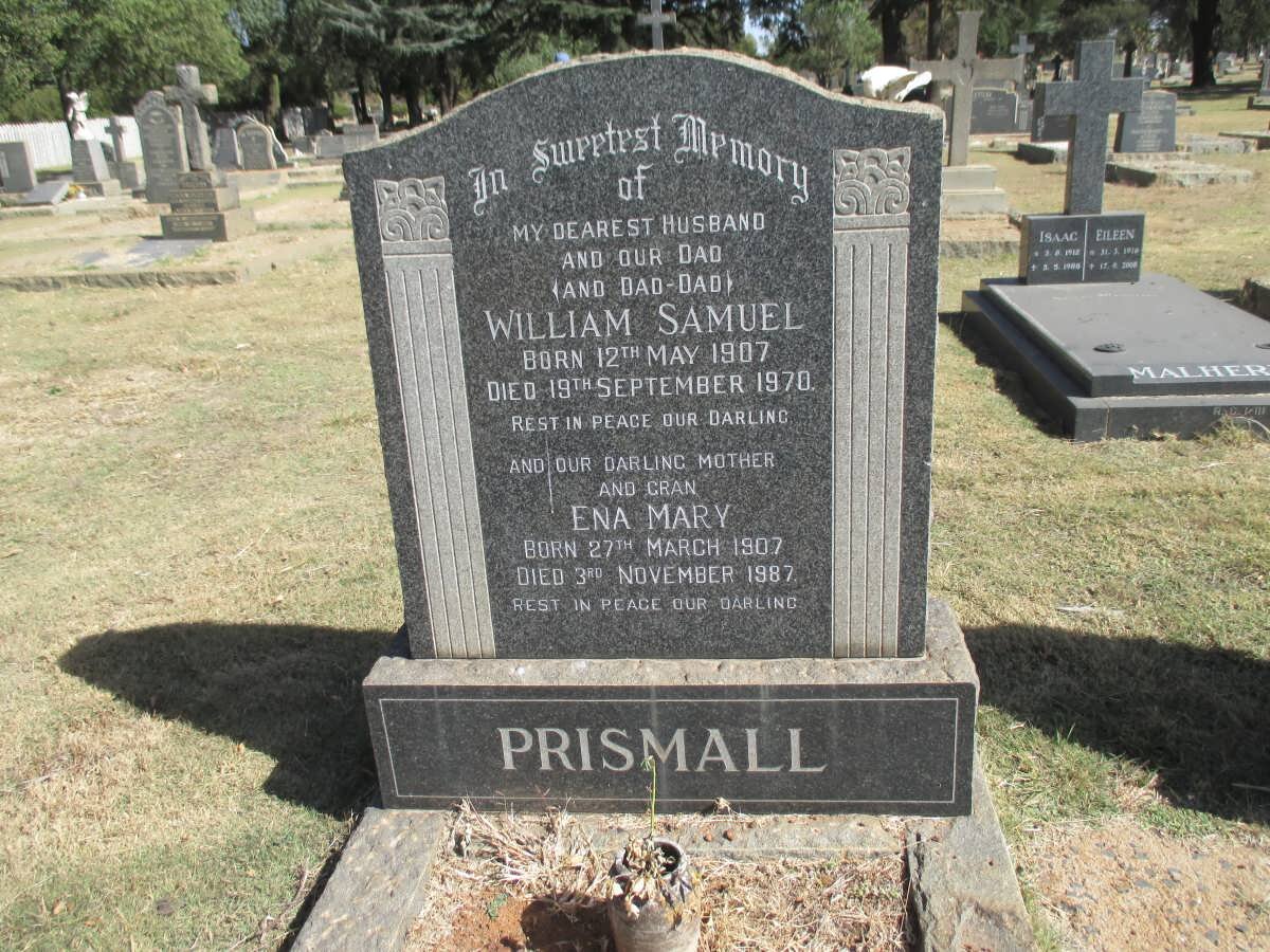 PRISMALL William Samuel 1907-1970 &amp; Ena Mary 1907-1987