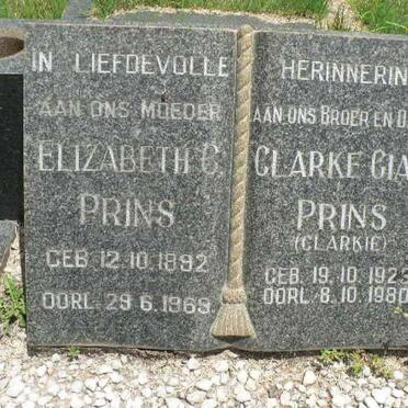 PRINS Clarke Giani 1925-1980 &amp; Elizabeth C. 1892-1969