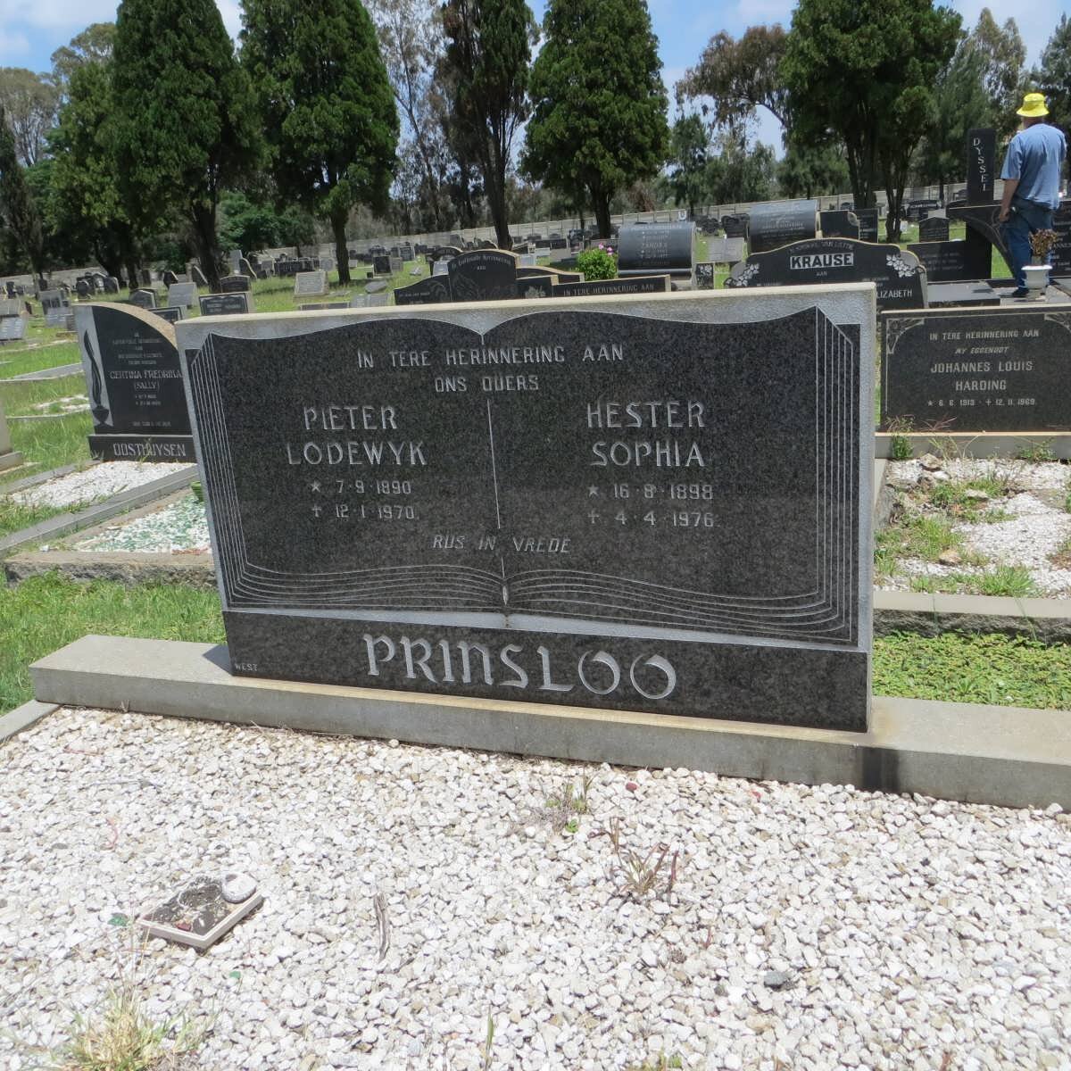 PRINSLOO Pieter Lodewyk 1890-1970 &amp; Hester Sophia 1898-1976