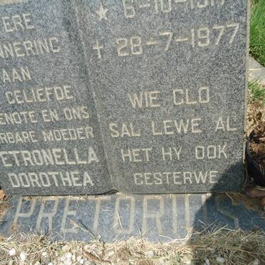 PRETORIUS Petronella Dorothea -1977