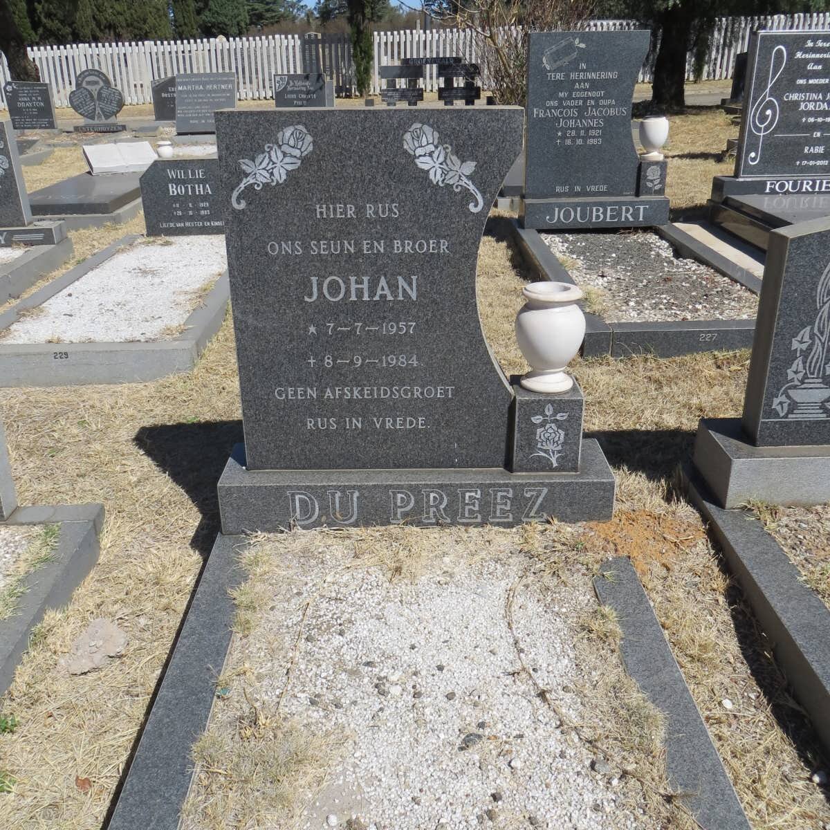 PREEZ Johan, du 1957-1984